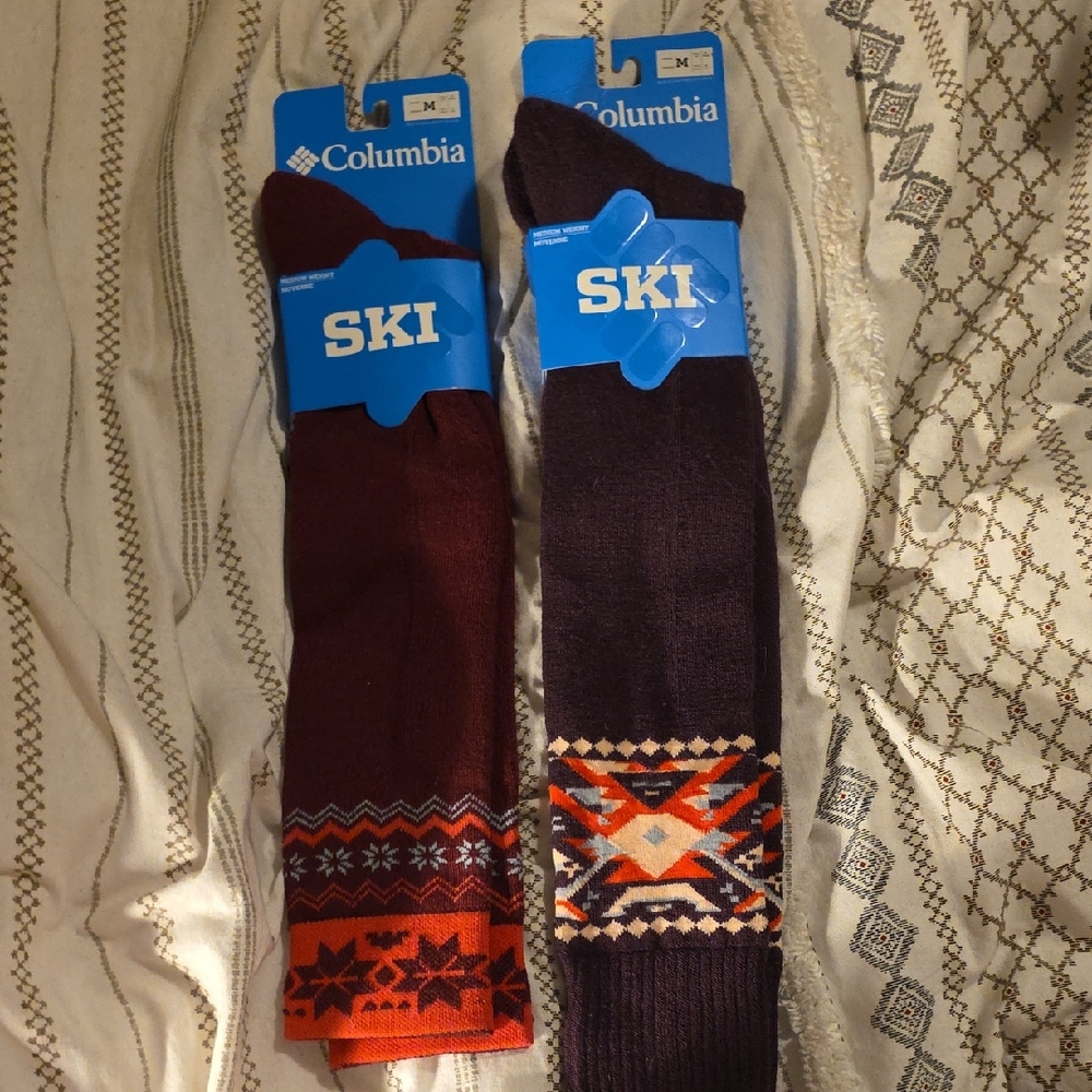 Columbia Women's Ski Socks - Red and Purple